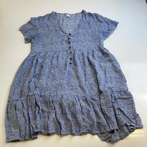 Rowme Womens Medium Blue Floral Dress PR1-16